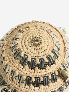 Paco Rabanne Neutral 1969 embellished raffia sphere bag