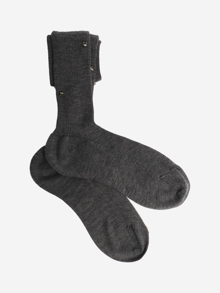 Grey cashmere and silk-blend socks - size M alternate image