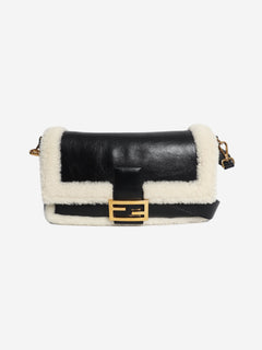 Black Baguette shearling bag