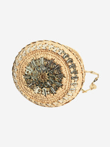 Paco Rabanne Neutral 1969 embellished raffia sphere bag