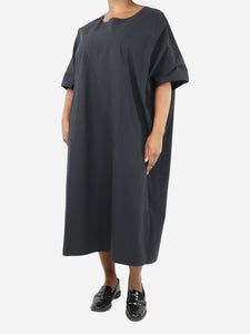 The Row Black oversized cotton-poplin midi dress - size M