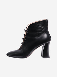 Miu Miu Black leather lace-up ankle boots - size EU 37