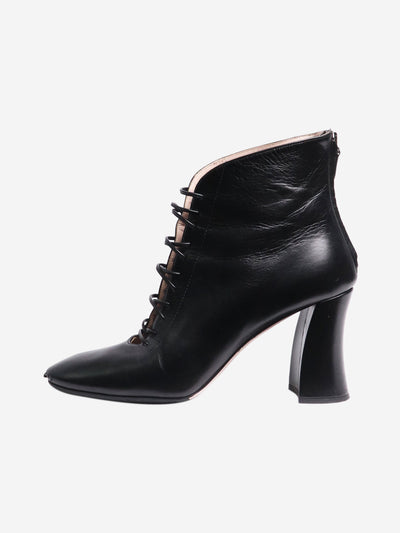 Black leather lace-up ankle boots - size EU 37 Boots Miu Miu 