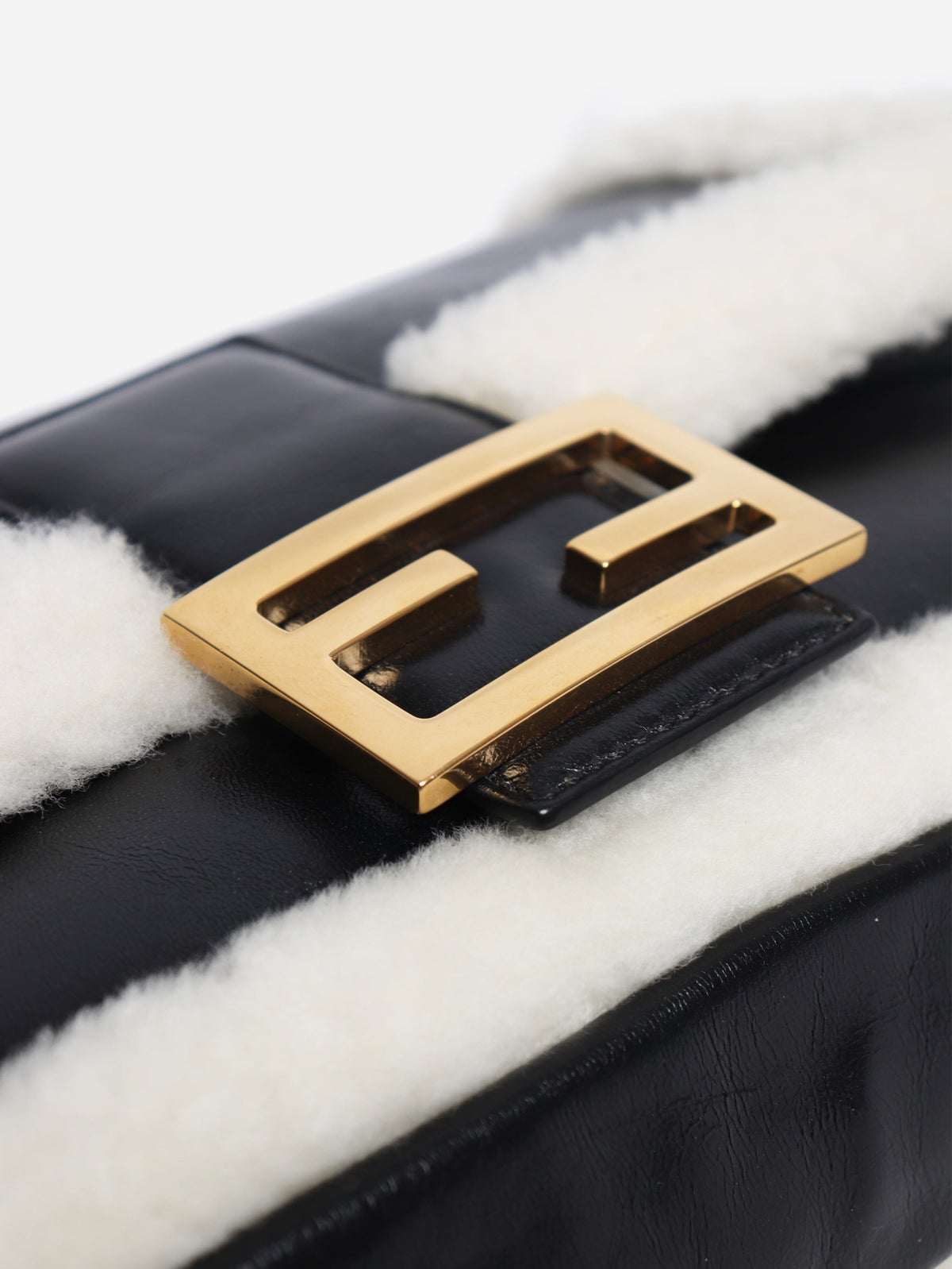 Black Baguette shearling bag