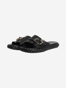 Chloe Black braided sole slides - size EU 38 (UK 5)