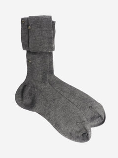 Grey cashmere and silk-blend socks - size M Socks Maria La Rosa 