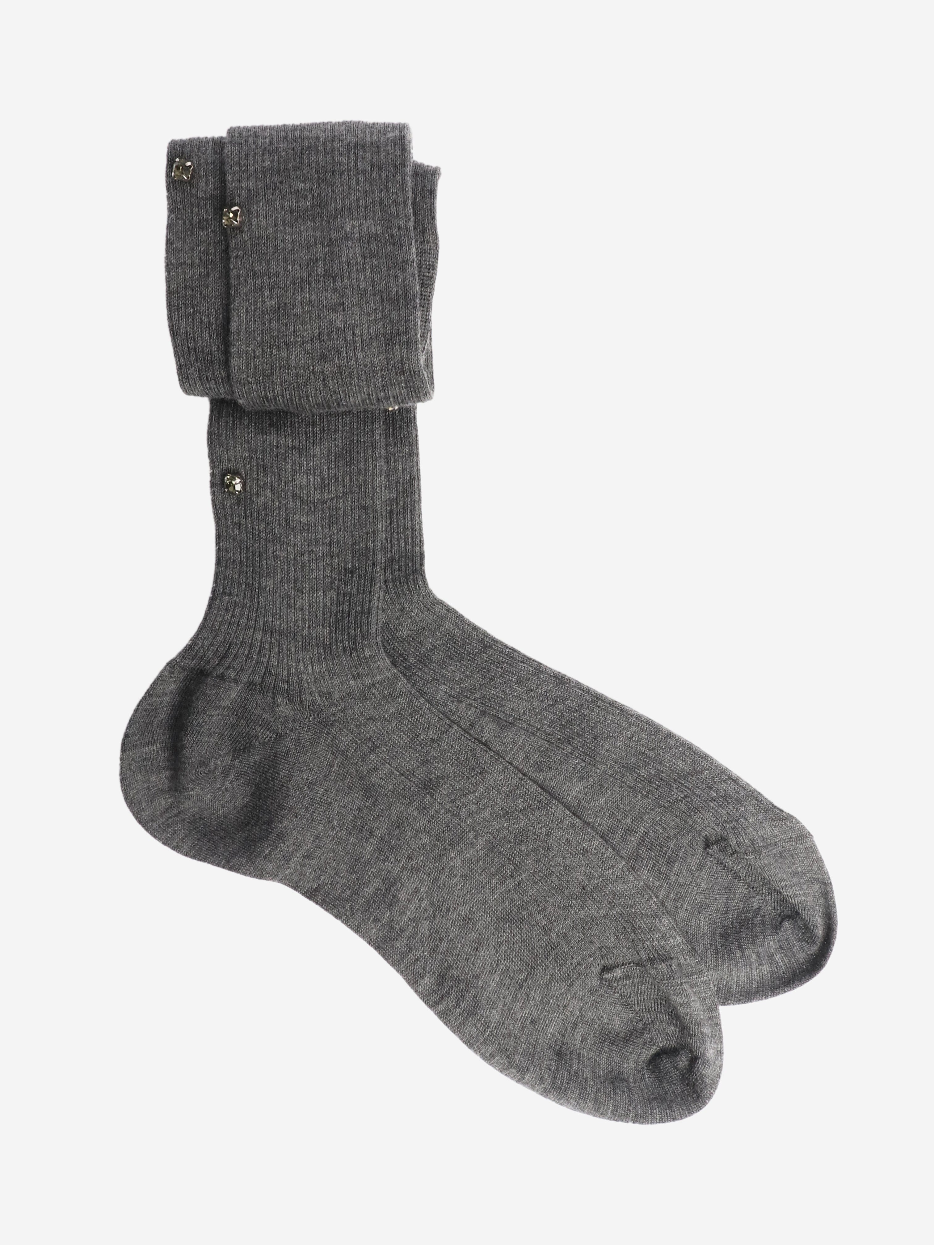 Grey cashmere and silk-blend socks - size M Socks Maria La Rosa 