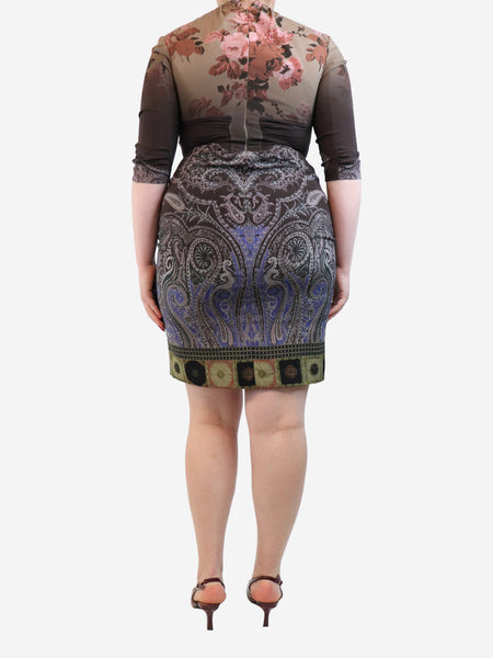 Paisley gradient midi dress - size UK 12 alternate image