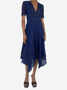 Zimmermann Blue broderie anglaise midi dress - size UK 8