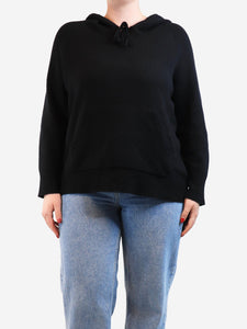 James Perse Black hooded knit jumper - size L