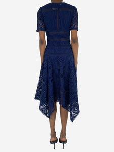 Zimmermann Blue broderie anglaise midi dress - size UK 8