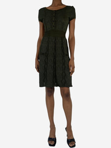 Chanel Green knit pocket dress - size UK 8