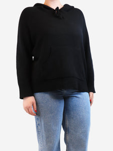 James Perse Black hooded knit jumper - size L