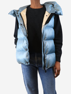 Blue down gilet - size UK 8 Coats & Jackets Moncler 