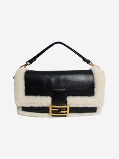 Black Baguette shearling bag