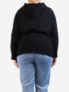 James Perse Black hooded knit jumper - size L
