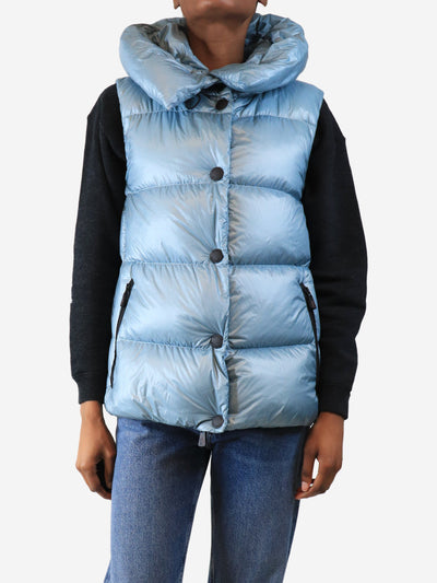 Blue down gilet - size UK 8 Coats & Jackets Moncler 
