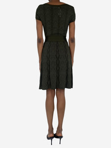 Chanel Green knit pocket dress - size UK 8