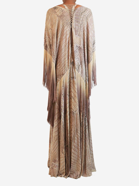 S/S 2011 purple alligator print fringed silk poncho alternate image