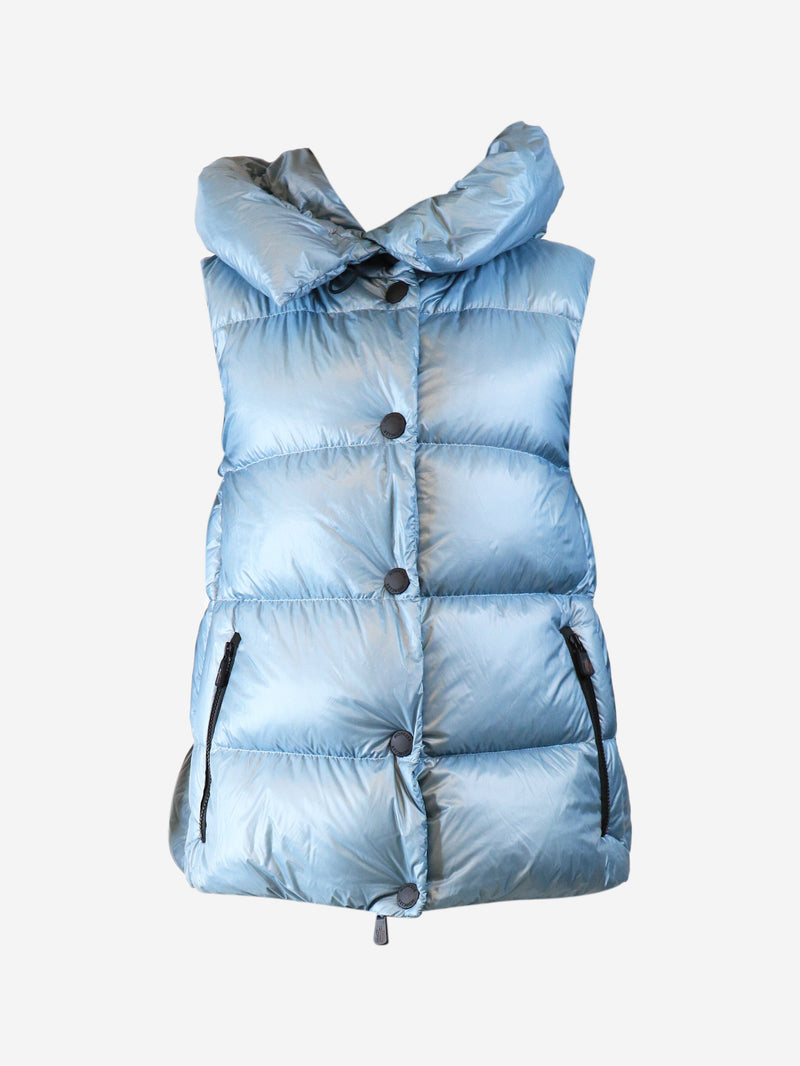 Blue down gilet - size UK 8 Coats & Jackets Moncler 
