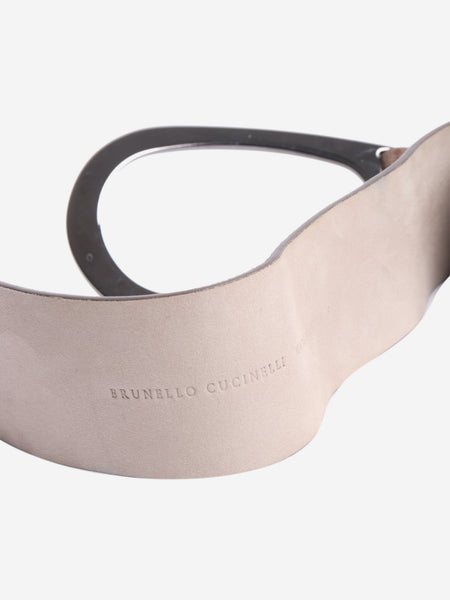Brunello Cucinelli Brown suede foldover belt alternate image