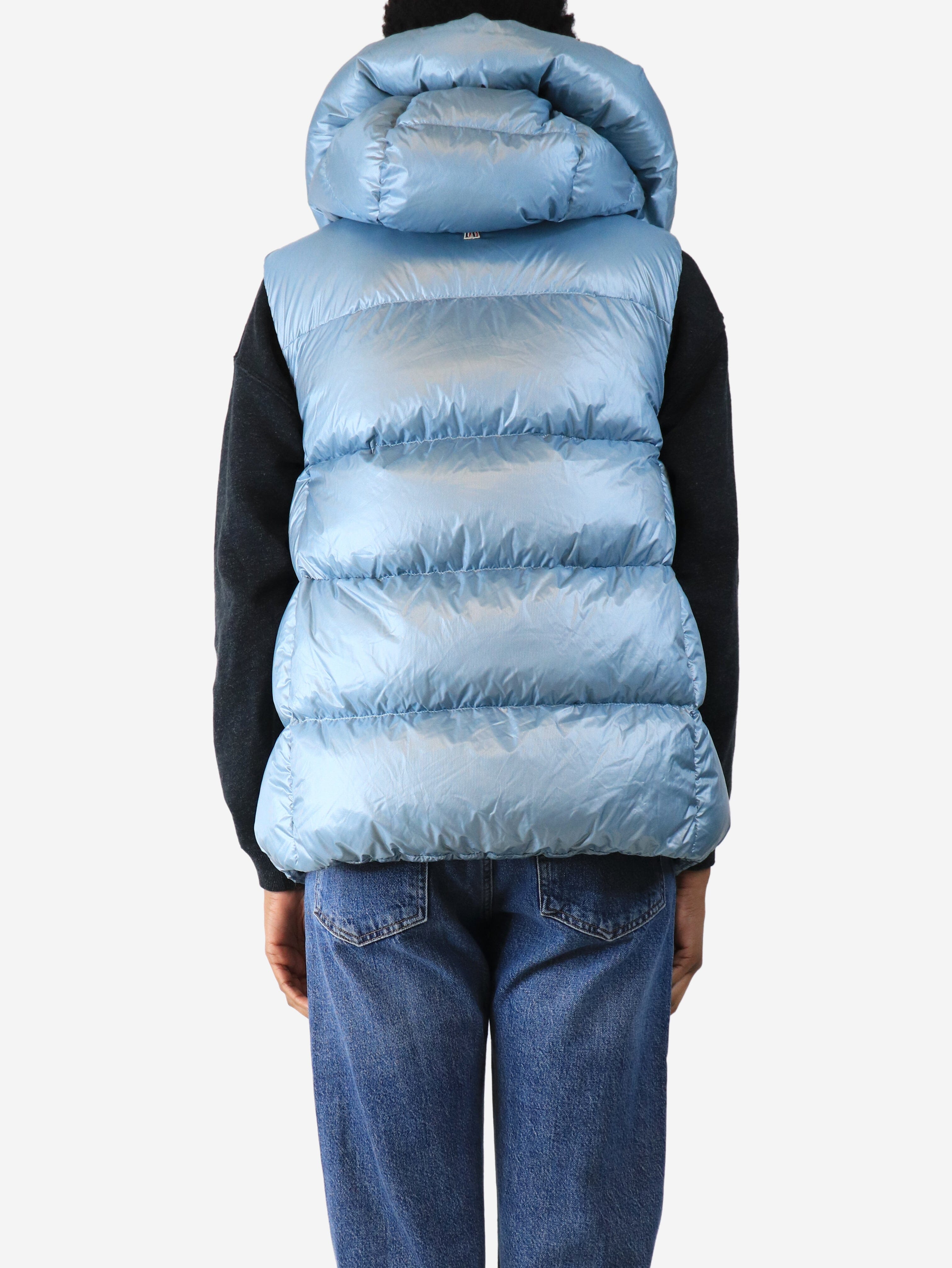Blue down gilet - size UK 8 Coats & Jackets Moncler 