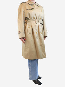 Burberry Neutral belted double-layer trench coat - size
