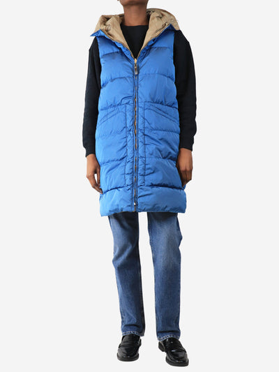 Blue reversible sleevless down jacket - size UK 4 Coats & Jackets Max Mara 