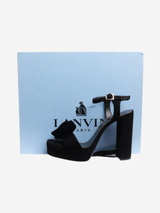 Lanvin Black suede platform sandal heels - size EU 37.5