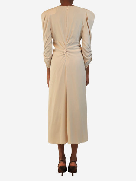 Cream Albini ruched midi dress - size UK 8 alternate image