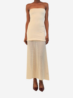 Cream strapless knit midi dress - size XS Dresses Posse 