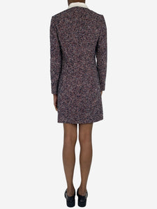 Maje Navy blue tweed mini dress - size UK 8