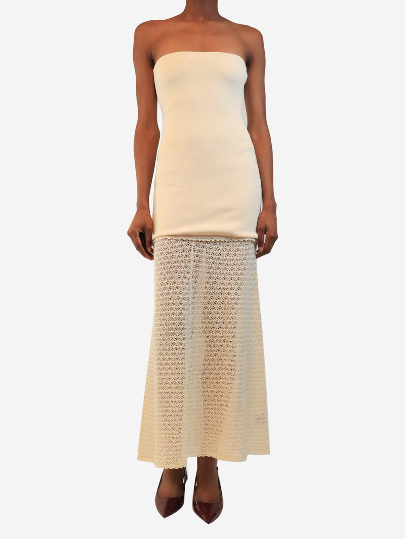 Cream strapless knit midi dress - size XS Dresses Posse 