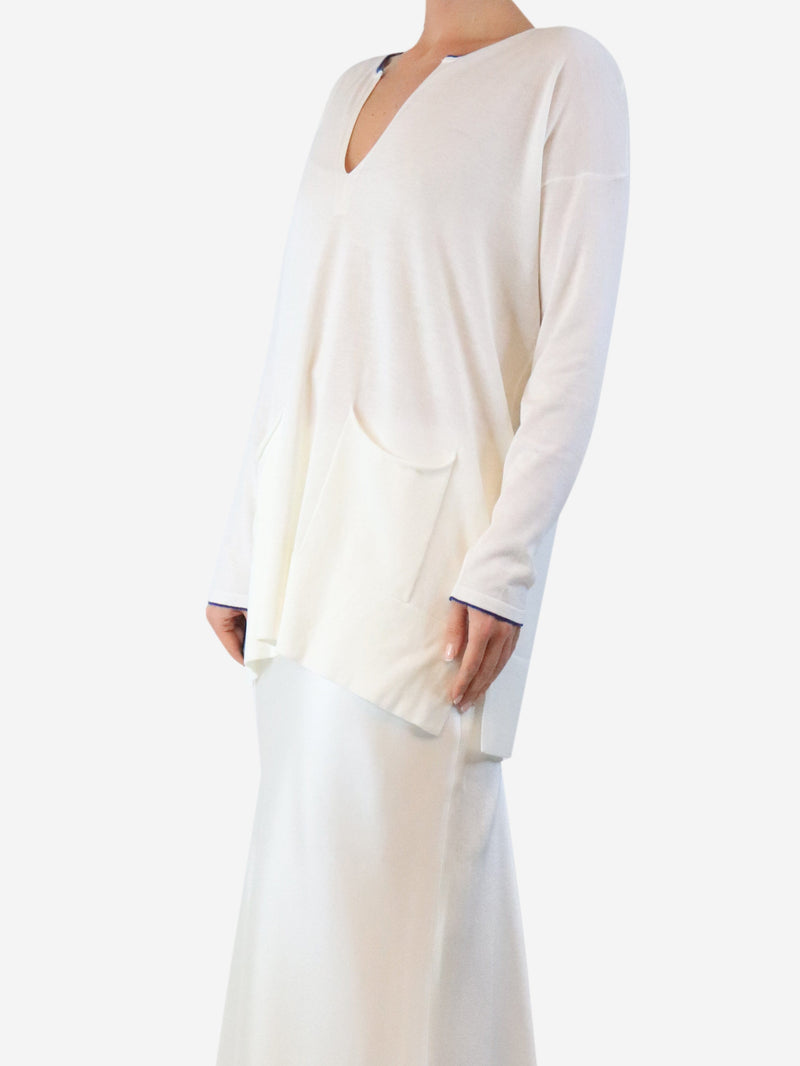 White cotton pocket-front sweater - size M Knitwear Bamford 