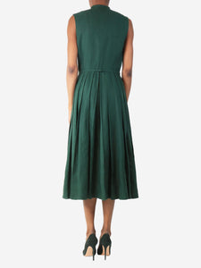 Ralph Lauren Green linen button-down belted dress - size UK 6
