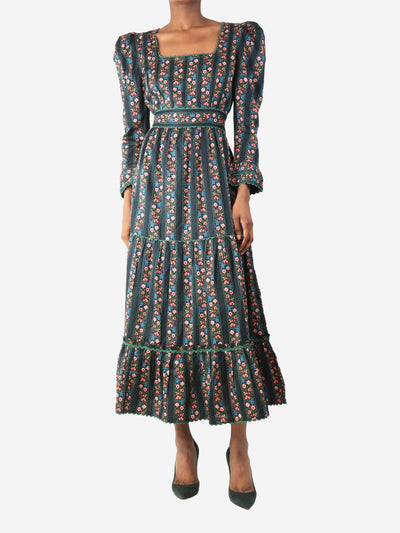Black Evelyn floral printed midi dress - size XS Dresses Pink City Prints 