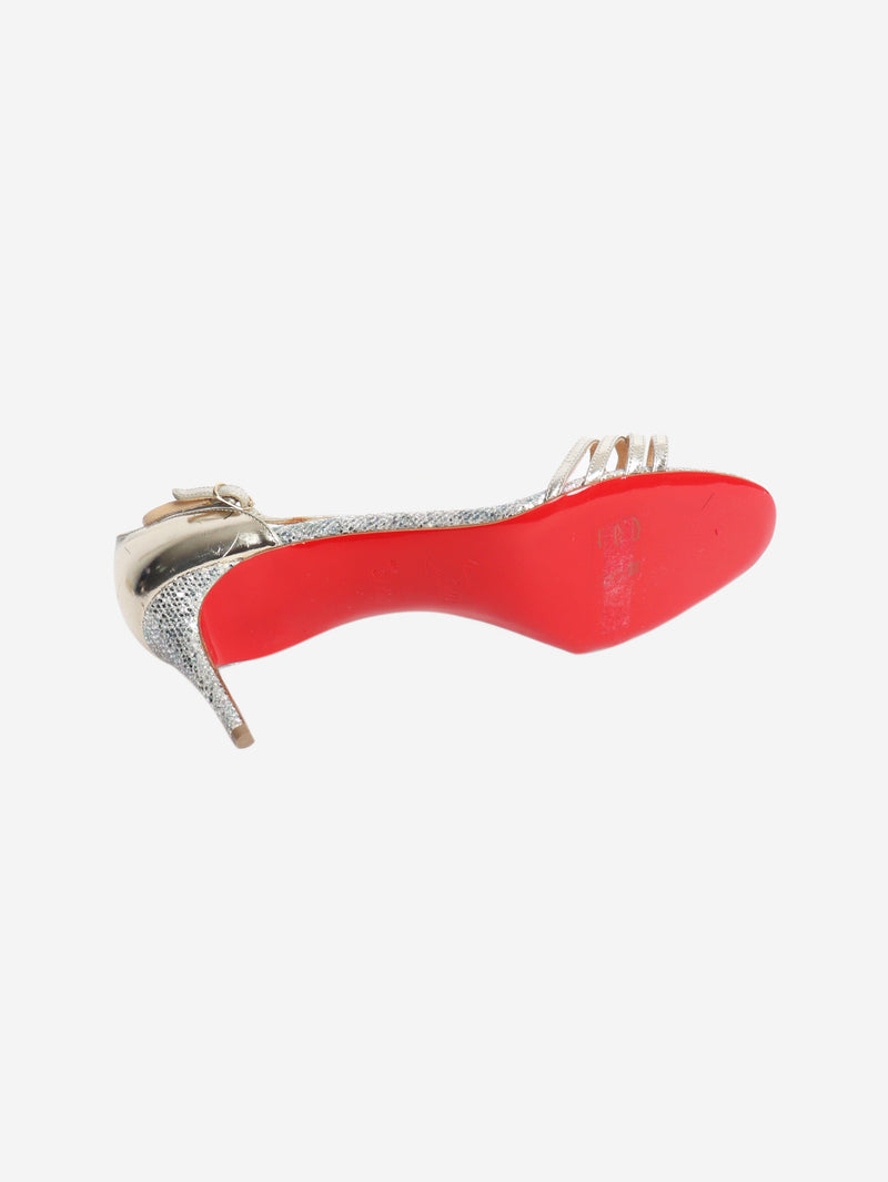 Silver Gwynitta sparkly sandals - size EU 37.5 Heels Christian Louboutin 