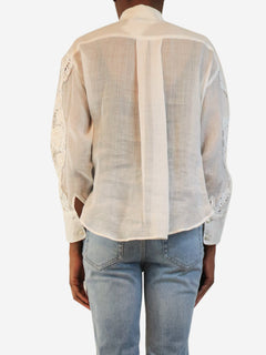 White sheer broderie-anglaise shirt - size UK 8 Tops Zimmermann 