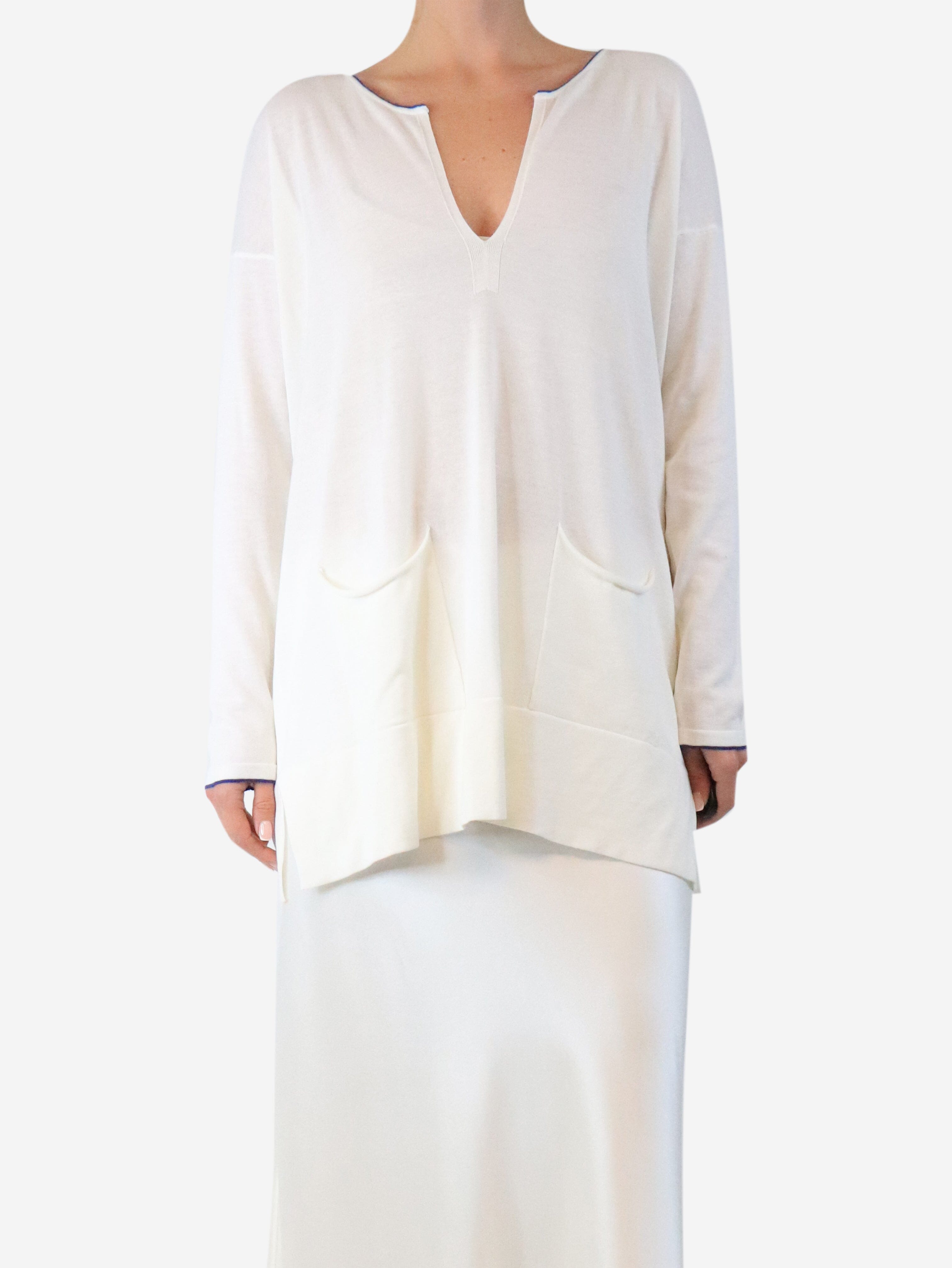 White cotton pocket-front sweater - size M Knitwear Bamford 