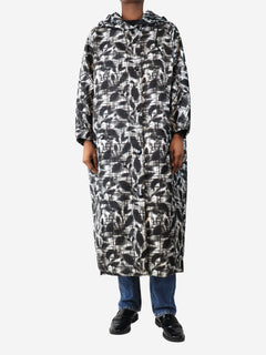 Black and white Re-Nylon printed raincoat - size UK 4 Coats & Jackets Prada 