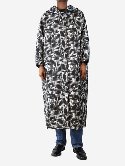 Black and white Re-Nylon printed raincoat - size UK 4 Coats & Jackets Prada 