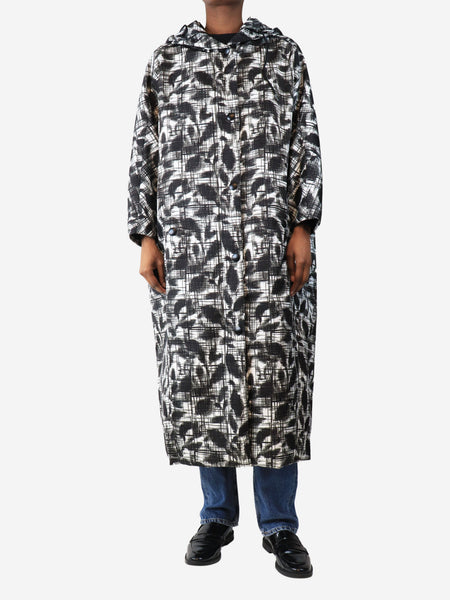 Black and white Re-Nylon printed raincoat - size UK 4 product image