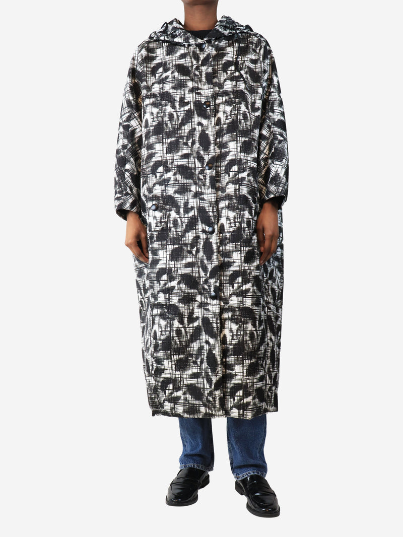Black and white Re-Nylon printed raincoat - size UK 4 Coats & Jackets Prada 