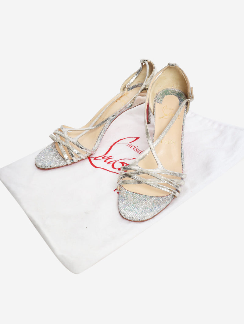 Silver Gwynitta sparkly sandals - size EU 37.5 Heels Christian Louboutin 