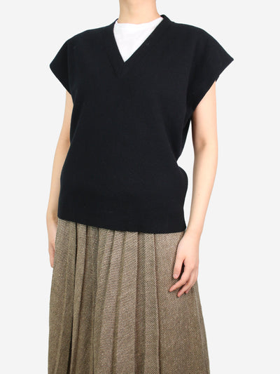 Black V-neck sleeveless cashmere sweater - size S Knitwear The Row 
