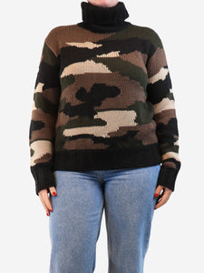 P.A.R.O.S.H Camo knit roll neck jumper - size L