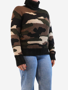 P.A.R.O.S.H Camo knit roll neck jumper - size L