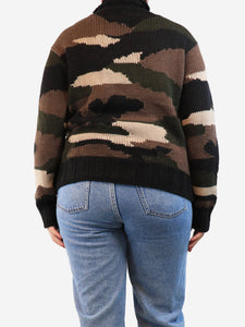P.A.R.O.S.H Camo knit roll neck jumper - size L