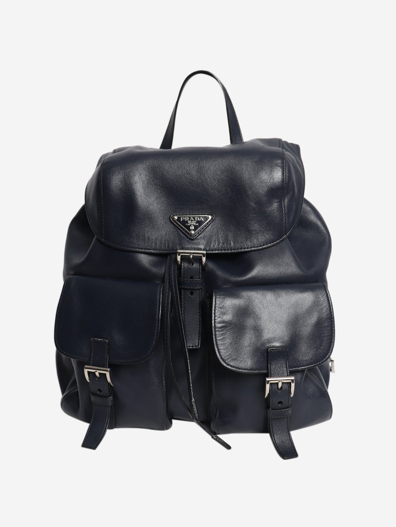 Navy medium leather backpack Backpacks Prada 