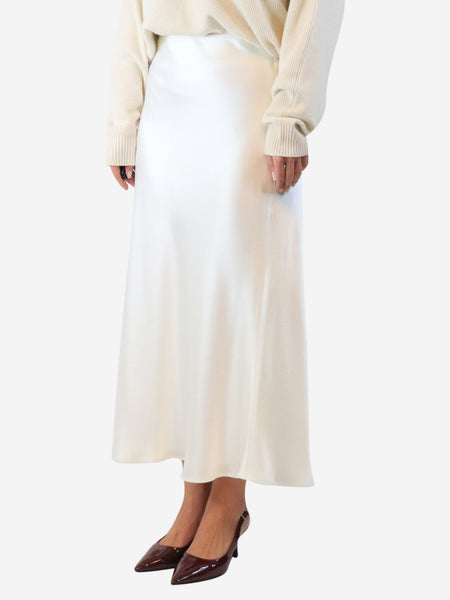 White satin midi skirt - size UK 12 product image